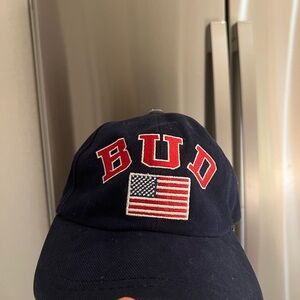 BUD light Navy Cap with American Flag